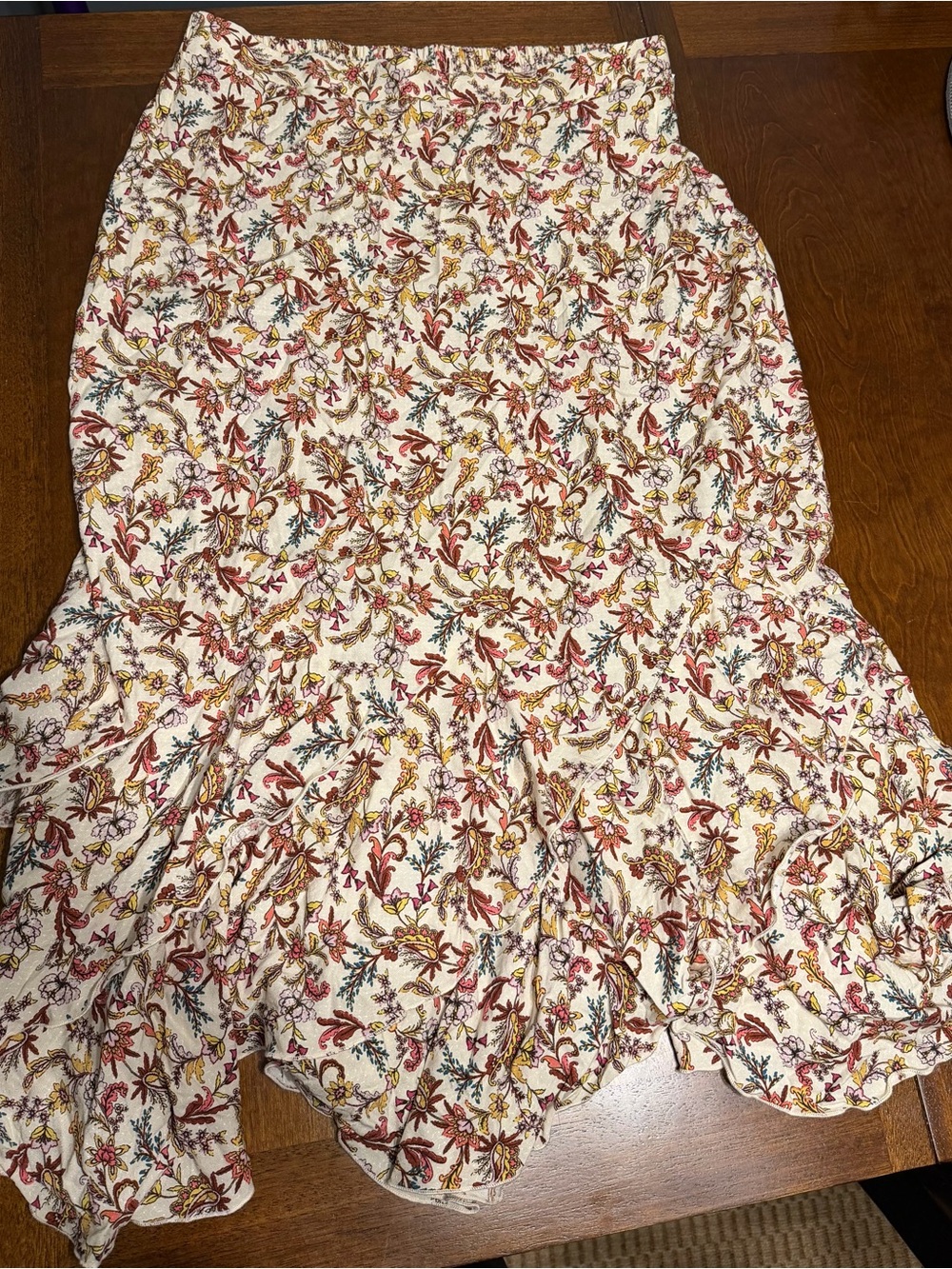 Jessica Simpson Floral Ruffle Maxi Skirt XL NWT Boho Tiered